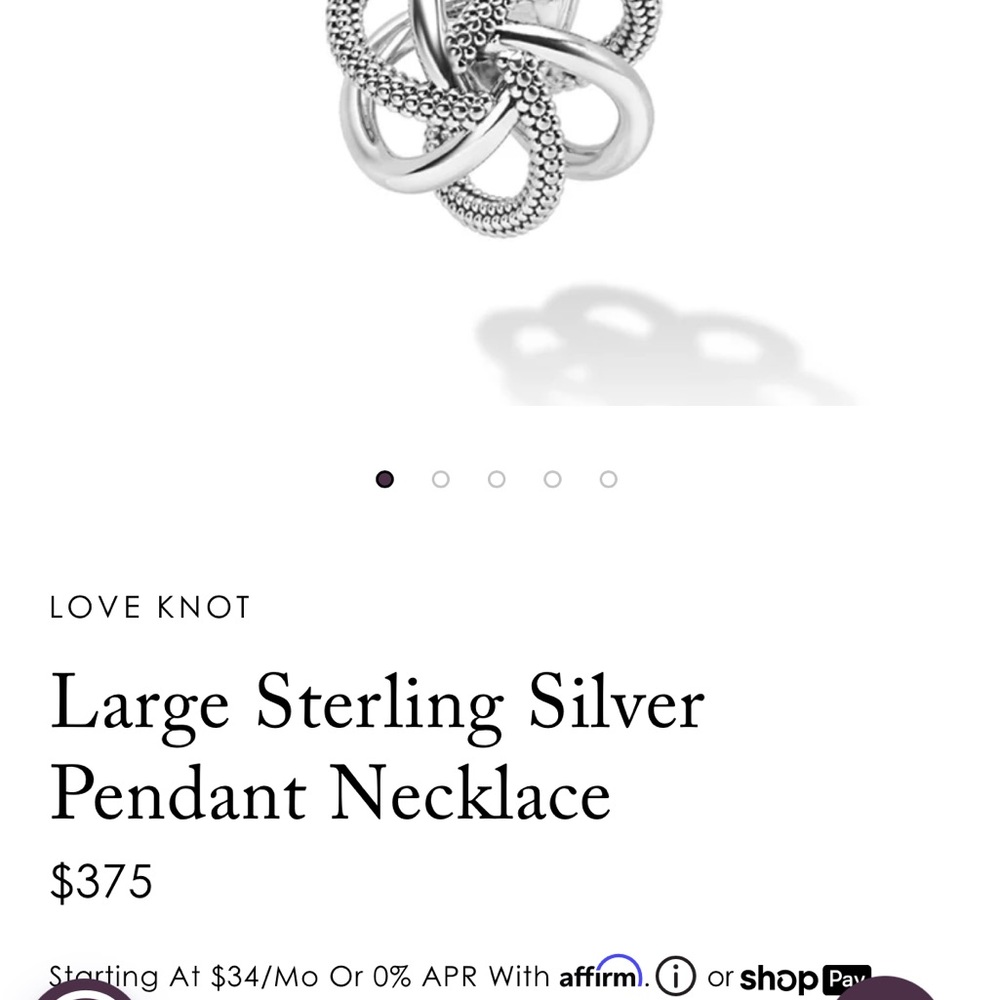Lagos Large Love Knot Pendant necklace